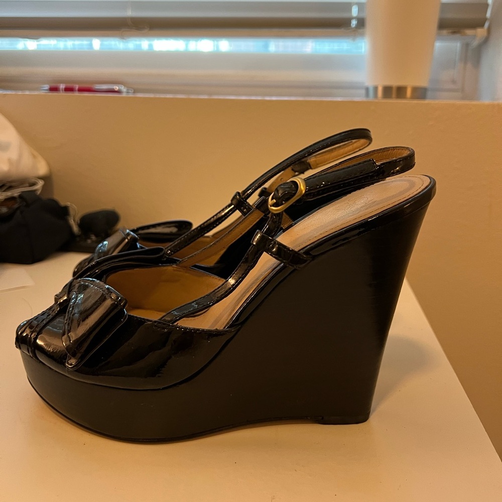 Black Wedge Sandals